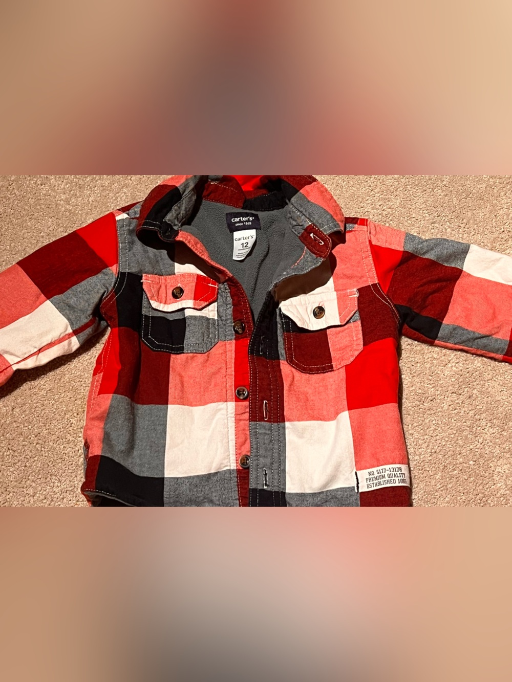 Carter's Fleece lined flannel Jacket